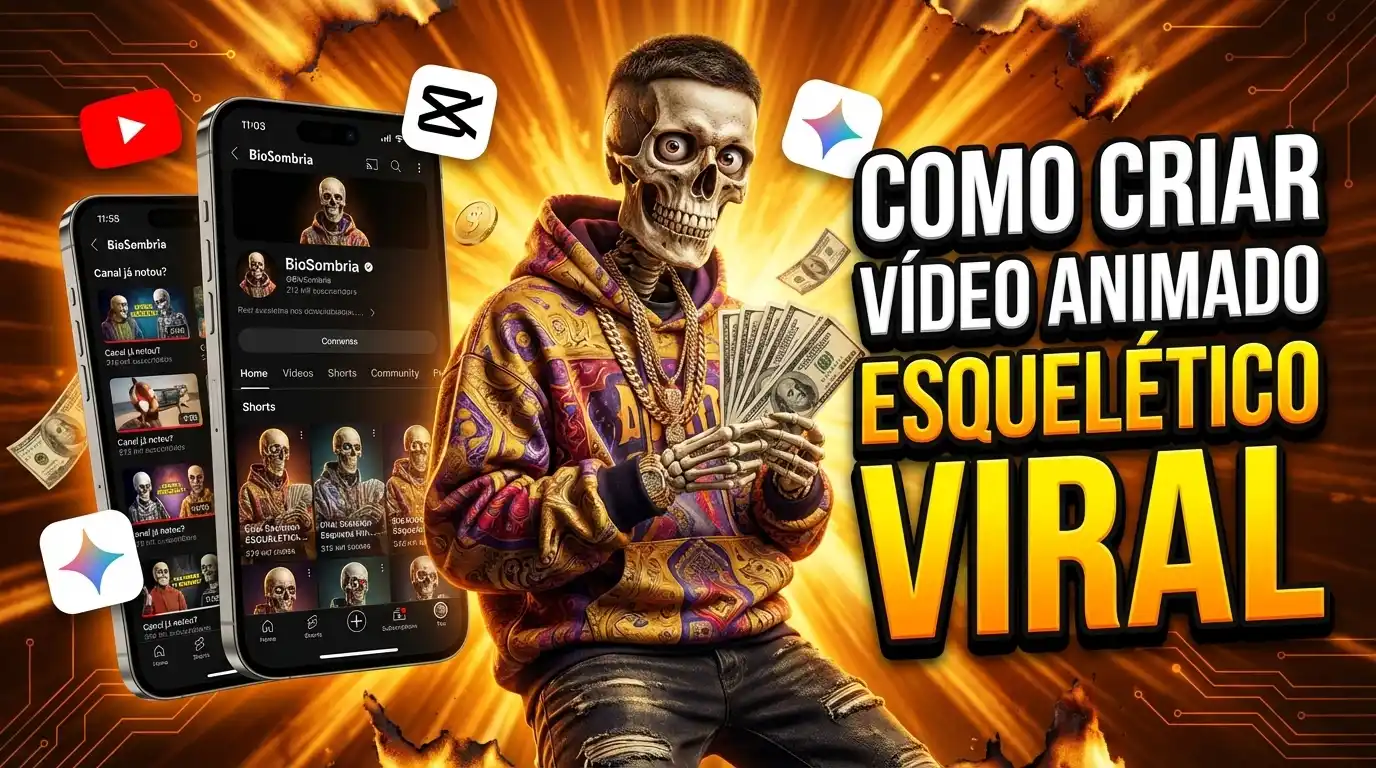 Como Criar Vídeo Animado Esquelético Viral